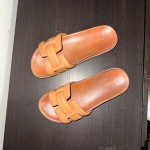 Aldo Women's Brown Slide Sandals - Size 8